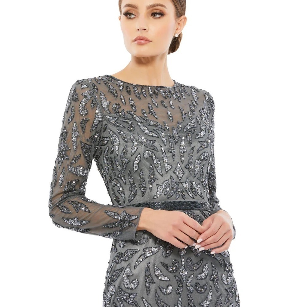 Mac Duggal 5124 NWT BEADED LONG SLEEVE EVENING GOWN - Picture 3 of 10